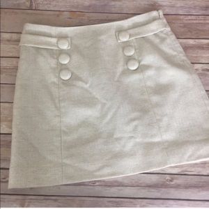 J. Crew Cream & Gold Mink Skirt